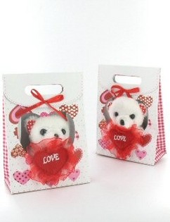 Nallebj&ouml;rn "I LOVE YOU" i presentp&aring;se (6-pack)