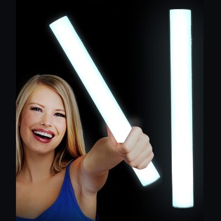 LED Foam Light Stick Enf rgad - Party-stav - VIT (24-pack)