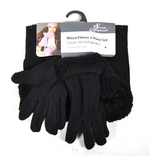 Microfleece-set 3 delar Svart