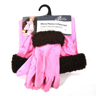 3-delat set i mikrofleece rosa