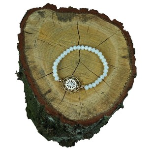 Ibiza-Style Armband Vit med Berlock (1 st)
