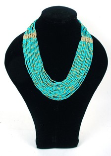 Lyxigt Halsband Turkos (Ibiza-stil, 1 st)