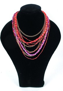 Halsband Ibiza-stil R&ouml;d/Lila (1 st)