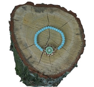 Bl&aring;tt Armband Ibiza-Style med Berlock (1 st)