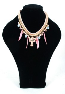 Lyxigt Ibiza-halsband Rosa (1 st)