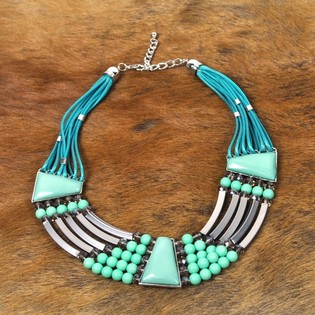 Lyxigt Ibiza-halsband Turkos (1 st)