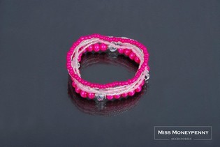 Ibiza-armband 7-radigt Rosa (1 st) - Partihandel
