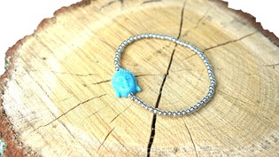 Ibiza-armband i silverlook med Buddha (1 st)