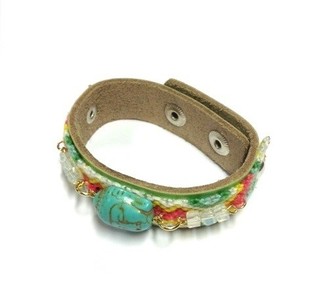 Ibiza Look Armband med Buddha Grön (1 st)