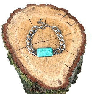 Armband i Ibiza-stil Silverlook Bl&aring; (1 st)