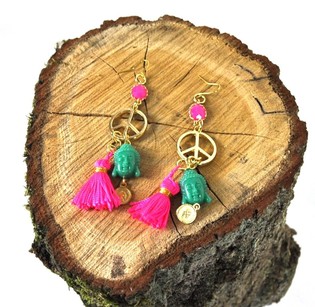&Ouml;rh&auml;ngen Fuchsia / Gr&ouml;n Buddha (1 st)