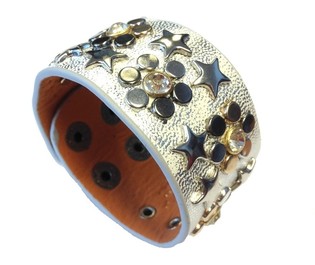 Lyxigt Brett Ibiza-Armband med Silvernitar och Strass (1 st)