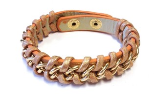 Flätat Ibiza-armband Laxrosa (1 st)