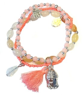Ibiza-armband Laxrosa med Buddha (1 st)