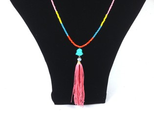 Lyxigt Buddha-halsband Rosa (1 st)