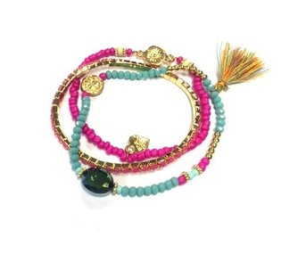 Elastiskt 3-radigt Armband i Ibiza-stil (1 st)