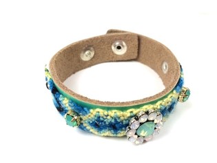 Lyxigt Ibiza-armband Mintgr&ouml;n Blomma (1 st)
