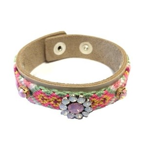 Lyxigt Ibiza-Style Armband Creme/Taupe Blomma (1 st)