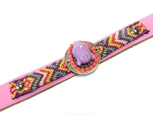 Lyxigt armband lila Buddha (1 st)