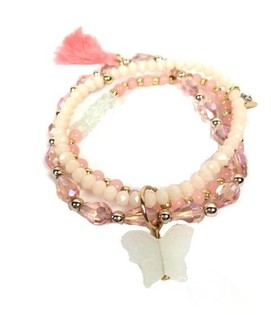 Ibiza Armband Rosa 3-lagers (1 st)