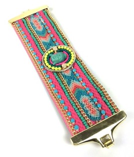 Lyxigt Brett Armband i Ibiza-stil Flerf&auml;rgat Buddha (1 st)