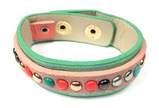 Ibiza Armband med Nitar Grön/Rosa (1 st)