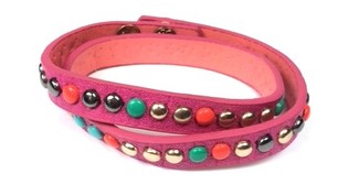 Fuchsia Armband med Nitar (Ibiza-stil)