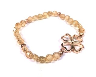 Ibiza Look Armband Taupe Fyrklöver (1 st)