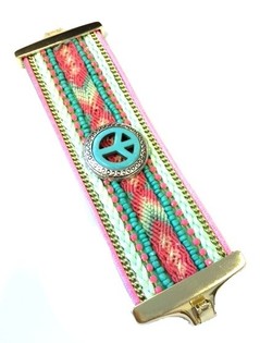 Lyxigt Brett Armband Mint Ibiza Peace (1 st)