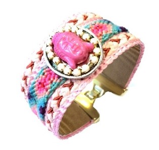 Rosa Buddha-armband (1 st)
