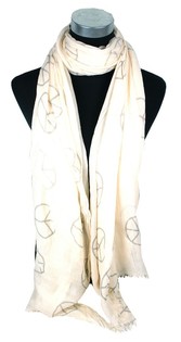 Ibiza Look Halsduk Creme Peace (1 st)