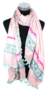 Lyxig Ibiza-look Halsduk Rosa (1 st)
