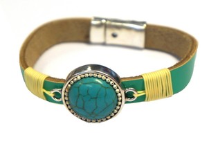 Ibiza-armband med turkos sten (1 st)