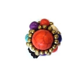 Ring med sten Ibiza-look (1 st)