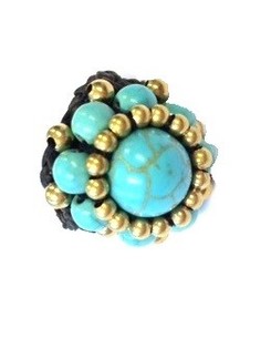 Ibiza-ring med turkos sten | Boho-smycken