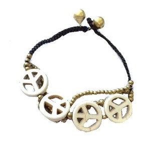 Ibiza-armband Peace Creme (1 st)