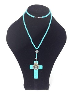 Halsband med Turkost Kors Ibiza-style (1 st)