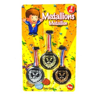 3-delat medaljset p&aring; kort (12 st.)