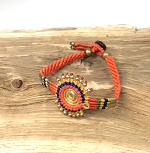 HANDMADE ORIGINALS Armband Orange/Brun (1 st)