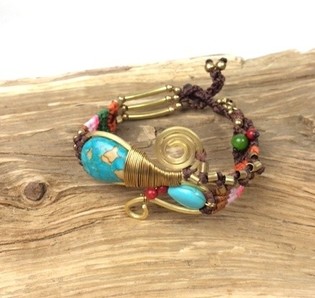 HANDMADE ORIGINALS ARMBAND BLUESTONE BRUNT (1 st)