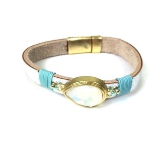 Silverarmband med p&auml;rlemordroppe Ibiza-stil (1 st)