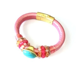 Rosa Ibiza-armband (1 st)