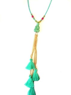 Halsband i Ibiza-stil Turkos med Buddha (1 st)