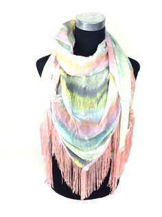 Halsduk Mint/Rosa med Fransar - Ibiza-stil (1 st)