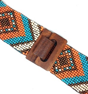 Handgjort Ibiza-b&auml;lte Aztec Mintbl&aring; (1 st)