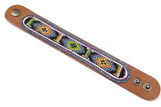 Läderarmband Aztec Blå Strass (1 st)