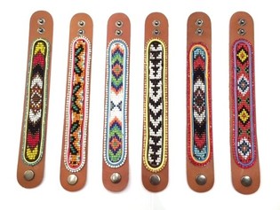 Läderarmband Aztek med Strass Mixpaket (6 st)