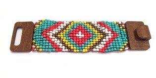 Ibiza Aztec Armband med Tr&auml;sp&auml;nne Gult (1 st)