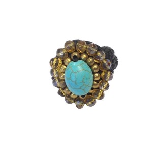 Ring med Turkos Sten | Ibiza-stil | Grossist