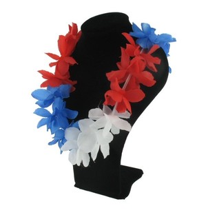 Hawaiikrans - R&ouml;d / Vit / Bl&aring; (12-pack)